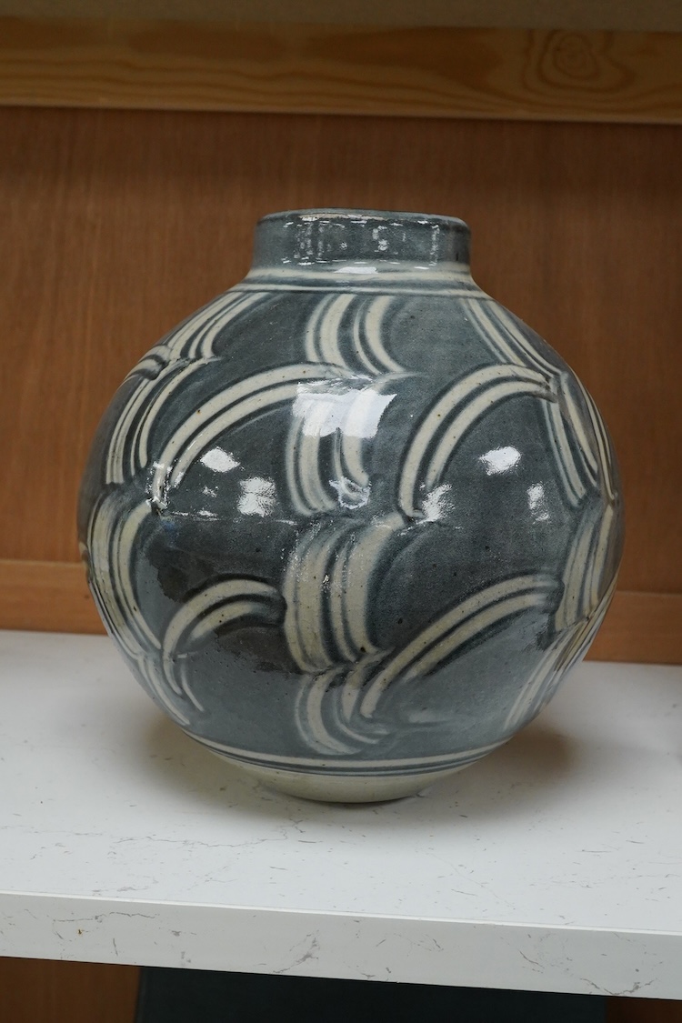 A Studio stoneware vase by Don Morgan, impressed mark to the base, 23cm high